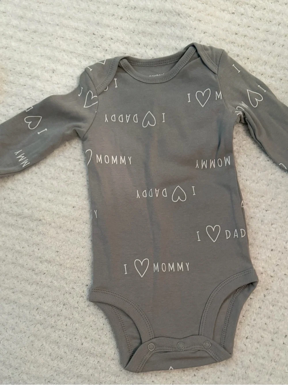 Carter's Gray & White 4-Pack Long-Sleeve Bodysuits size 6 mo